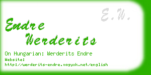 endre werderits business card